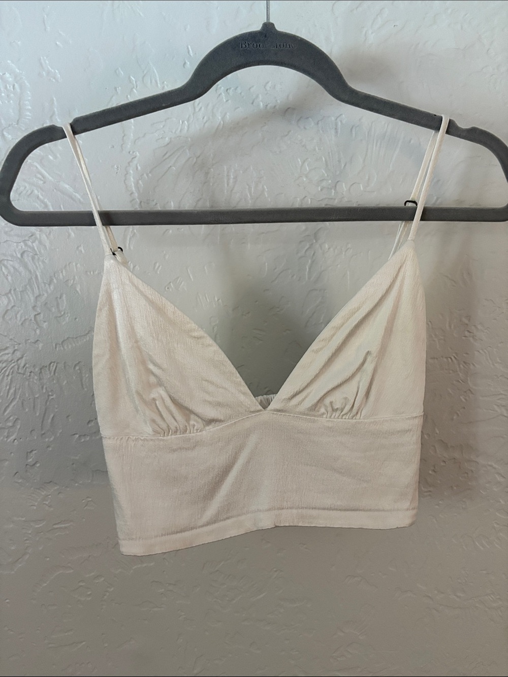 Zara Off-White Silk Bralette Crop Top
